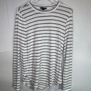 Banana Republic‎ Luxe Sweater Collection Gray White Striped Womens Size Small